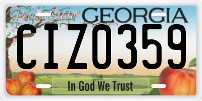 GA license plate CIZ0359