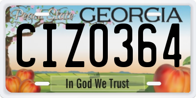 GA license plate CIZ0364