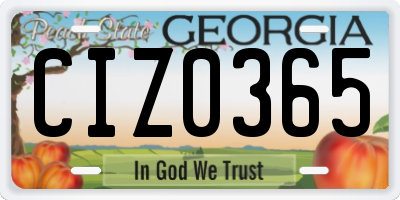 GA license plate CIZ0365