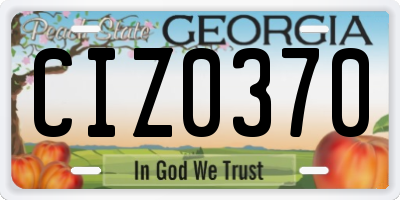 GA license plate CIZ0370