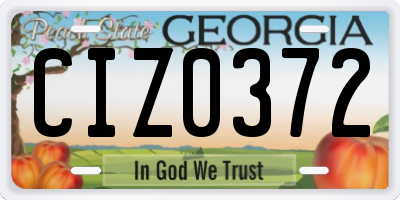 GA license plate CIZ0372