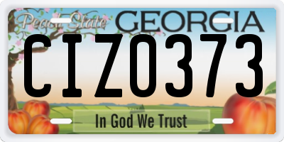 GA license plate CIZ0373