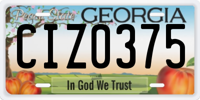 GA license plate CIZ0375