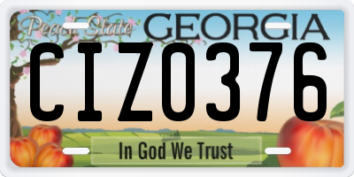 GA license plate CIZ0376