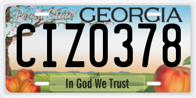 GA license plate CIZ0378