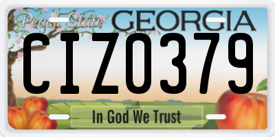 GA license plate CIZ0379