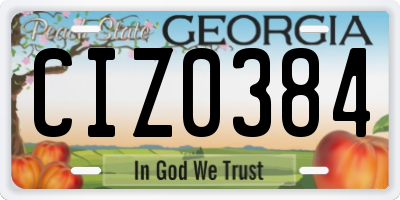 GA license plate CIZ0384
