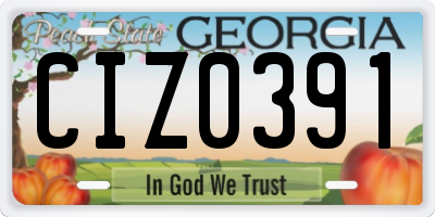 GA license plate CIZ0391