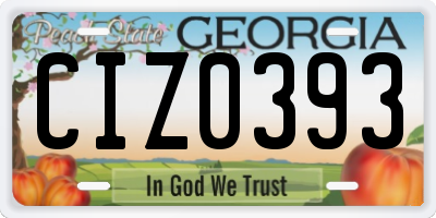 GA license plate CIZ0393