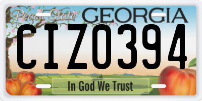 GA license plate CIZ0394