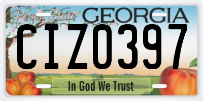 GA license plate CIZ0397