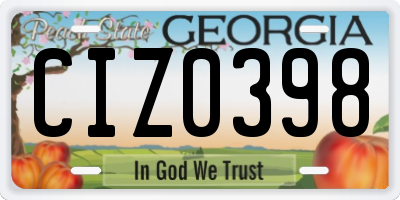 GA license plate CIZ0398