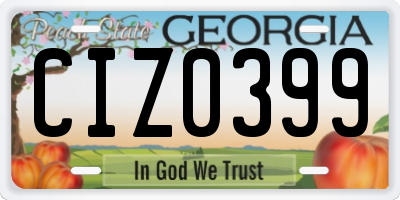 GA license plate CIZ0399