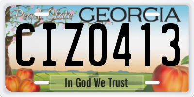 GA license plate CIZ0413