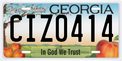 GA license plate CIZ0414