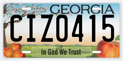 GA license plate CIZ0415