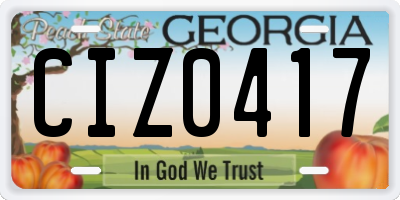 GA license plate CIZ0417