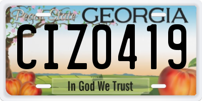 GA license plate CIZ0419