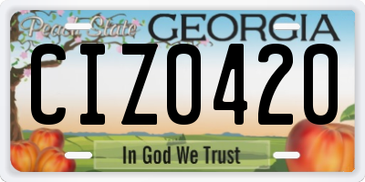 GA license plate CIZ0420