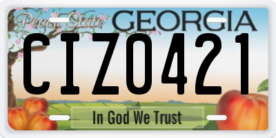 GA license plate CIZ0421