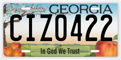GA license plate CIZ0422