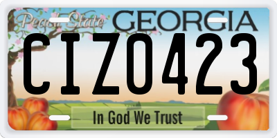 GA license plate CIZ0423