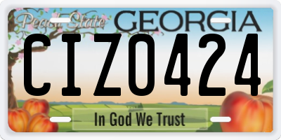 GA license plate CIZ0424