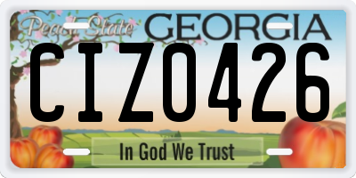GA license plate CIZ0426