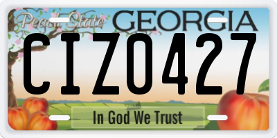 GA license plate CIZ0427