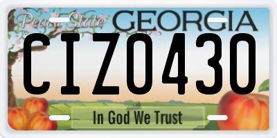 GA license plate CIZ0430