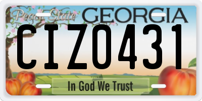 GA license plate CIZ0431