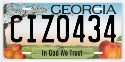 GA license plate CIZ0434