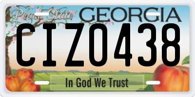 GA license plate CIZ0438