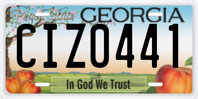GA license plate CIZ0441