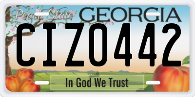 GA license plate CIZ0442