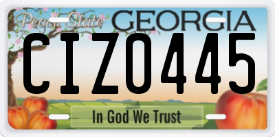 GA license plate CIZ0445