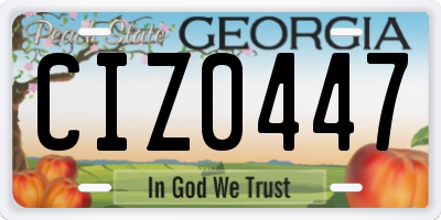 GA license plate CIZ0447