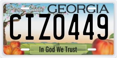 GA license plate CIZ0449