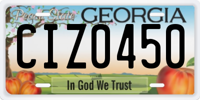 GA license plate CIZ0450