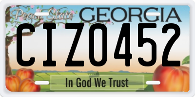 GA license plate CIZ0452