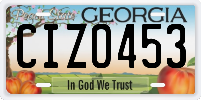 GA license plate CIZ0453