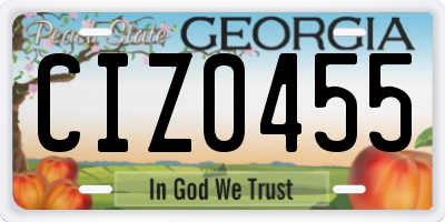 GA license plate CIZ0455