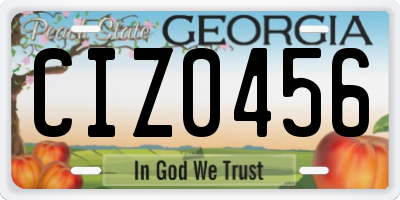 GA license plate CIZ0456