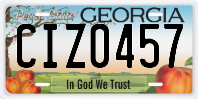 GA license plate CIZ0457