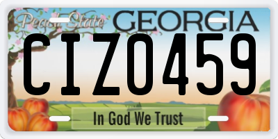 GA license plate CIZ0459