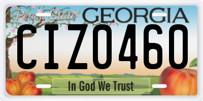 GA license plate CIZ0460