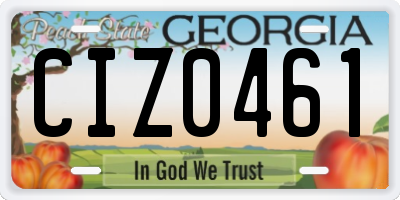 GA license plate CIZ0461