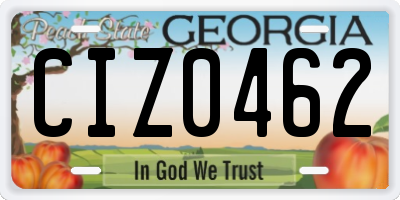 GA license plate CIZ0462
