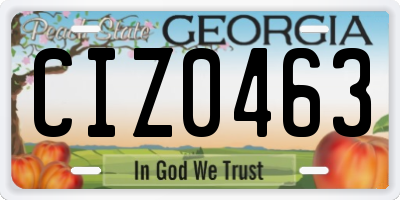 GA license plate CIZ0463