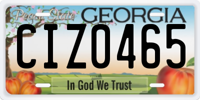 GA license plate CIZ0465